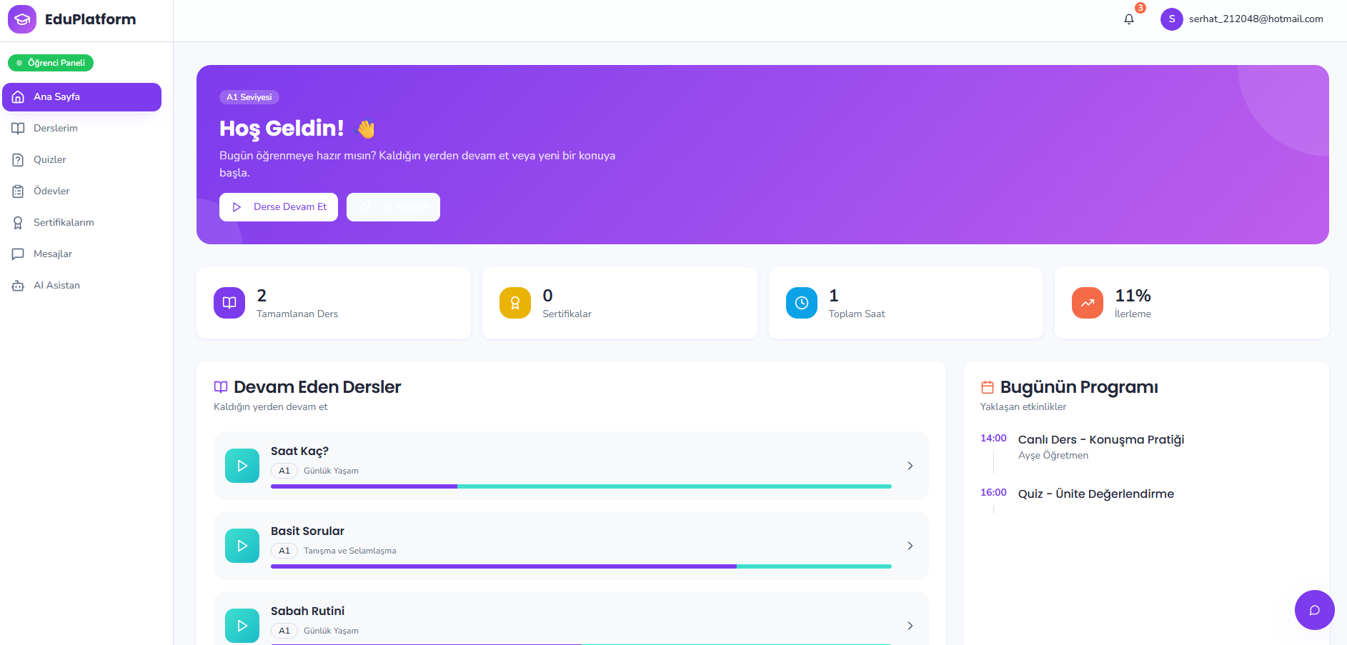 EduPlatform – Online Eğitim ve Öğrenci Yönetim Sistemi